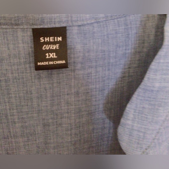 Shein Blue Button-Down Tiered Dress size 1X - Picture 5 of 6